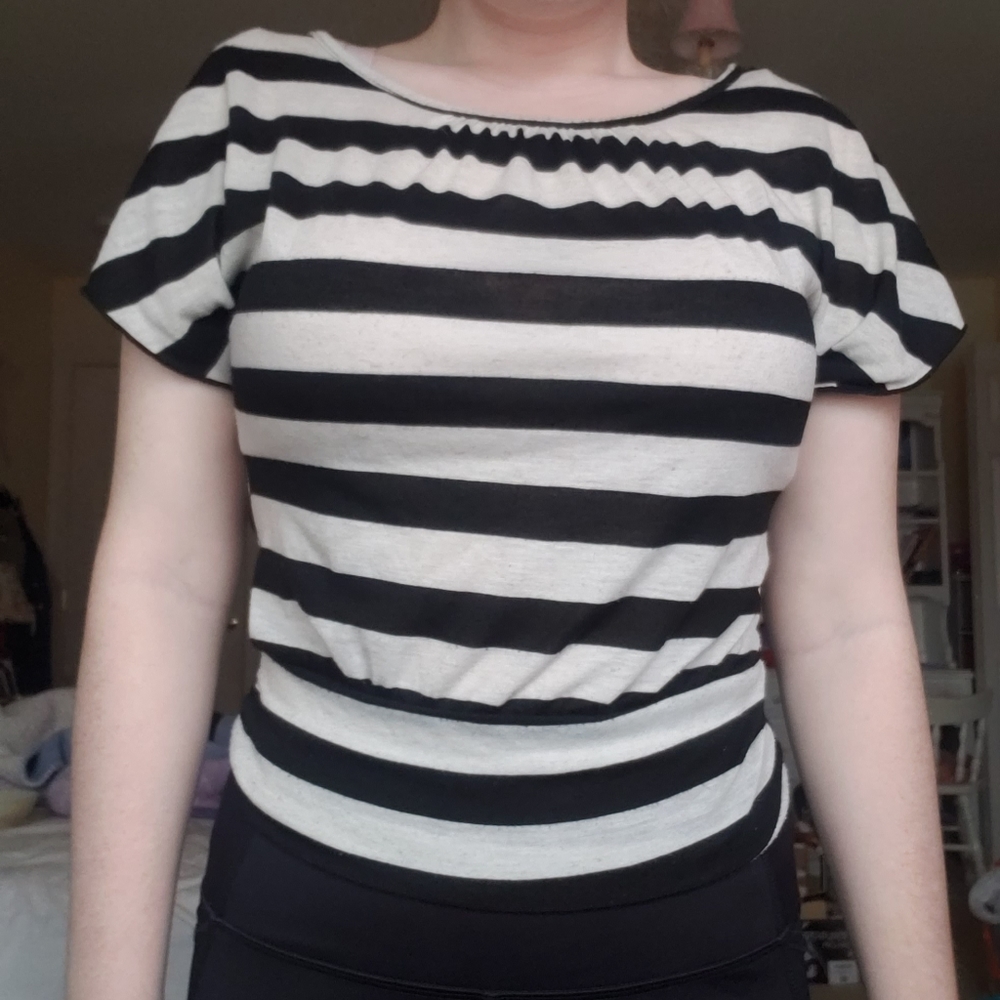 Striped Open Back Shirt